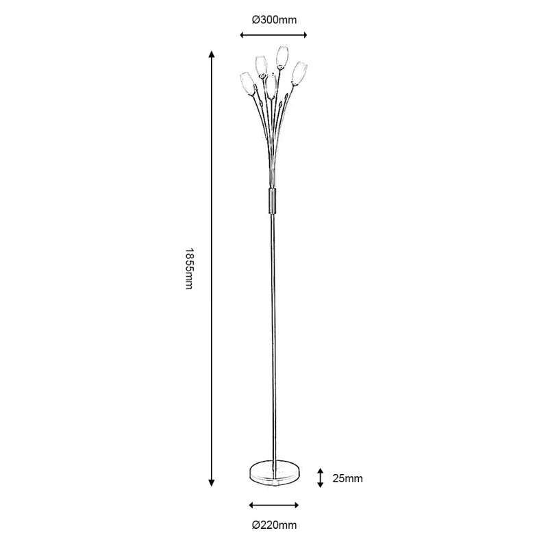 Newland 185.5cm Novelty Floor Lamp, Antique Chrome