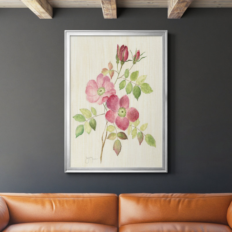 «Dusty Rose I», peinture sur toile encadrée, H 26,5 po x l 36,5 po x P 1,5 po, Argent