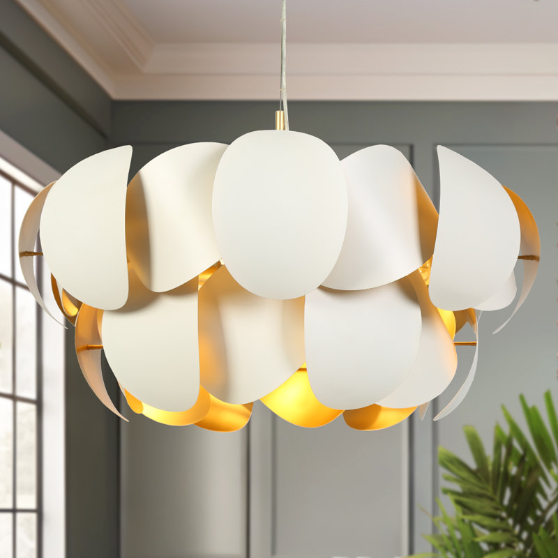 Lustre à intensité variable 8 lumières Nolia avec détails Art déco