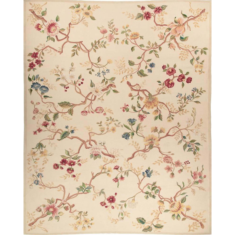 Wool Floral Area Rug, Rectangle 12'2" x 18'4"