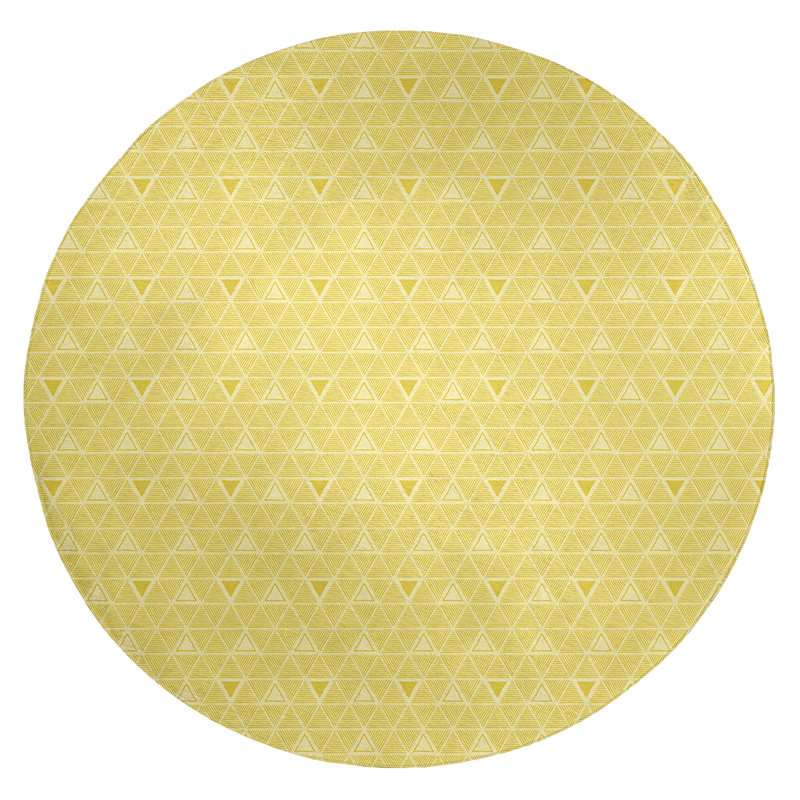 Chenille Geometric Indoor Rug, Round 5'