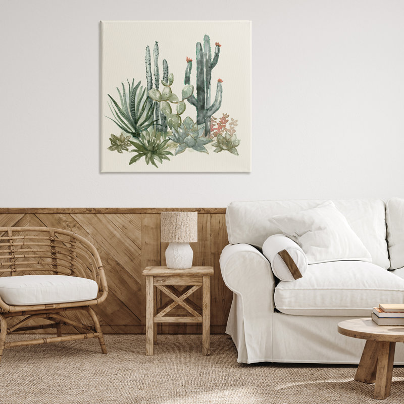 Toile Mojave Succulents, design par Nan, H 36 po x l 36 po