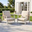 Ensemble de 2 fauteuils de patio en aluminium et osier avec coussins