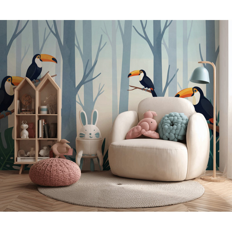 Papier peint Misty Forest, 120 po x 96 po, Peler et coller