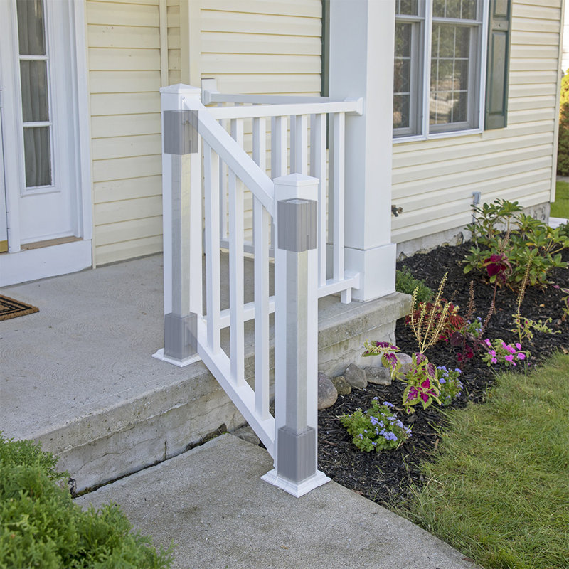 Black Steel Square Flush Mount Stair Column
