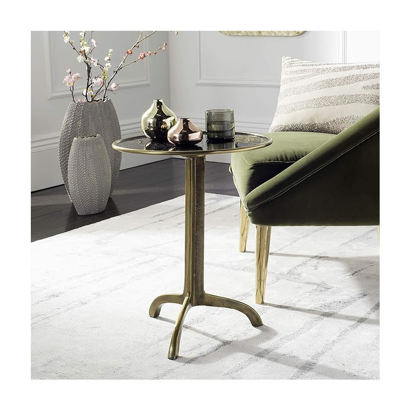 Table de bout haute en fer à pieds croisés
