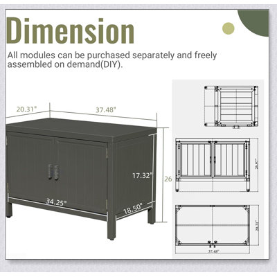 Durable Outdoor Kitchen Island with Spacious Countertops and Multiple Storage Options, Perfect for Enhancing Cooking and Entertaining Spaces.