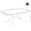 Table basse rectangulaire de 102 cm (40,21 po) en verre trempé transparent, de haute qualité, avec pattes en métal argenté. Idéale pour le bureau, cette table en verre rectangulaire est facile d'entretien et robuste, supportant les objets lourds. Son design moderne lui donne un style unique.