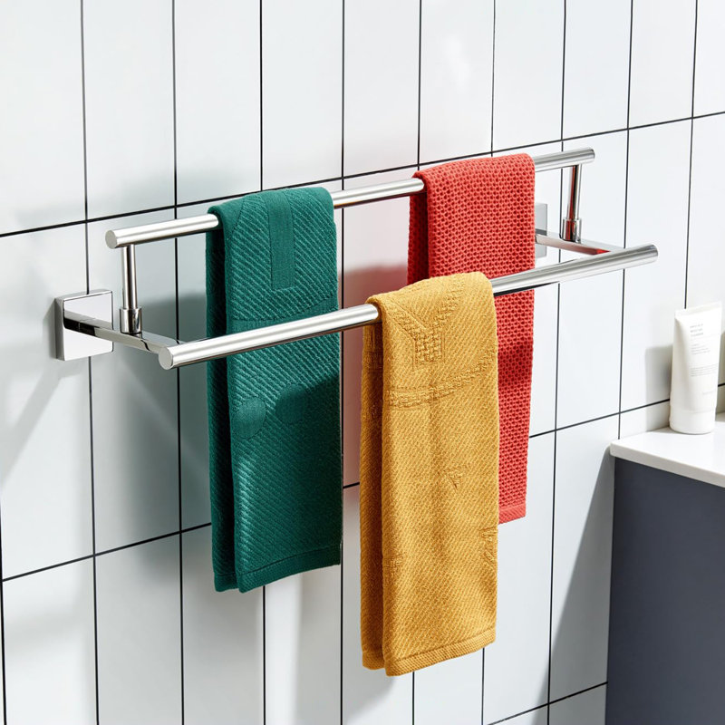 Porte-serviettes double 24 po, Chrome poli