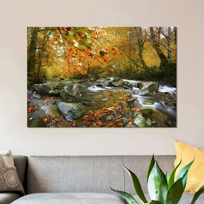 «The Rusty River», reproduction de photo sur toile, H 40 po x l 60 po x P 1,5 po, Toile tendue