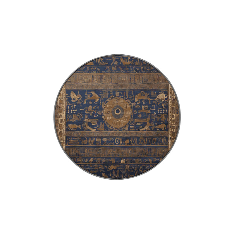 Machine Washable Gray Area Rug, Round 3'