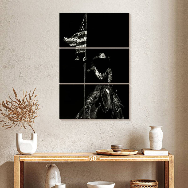 Lelar Scratchboard Rodeo VI, 57" H x 36" W