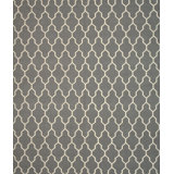 Gray Hand-Knotted Wool Trellis Linkage Geometric Modern Contemporary Carpet Rug
