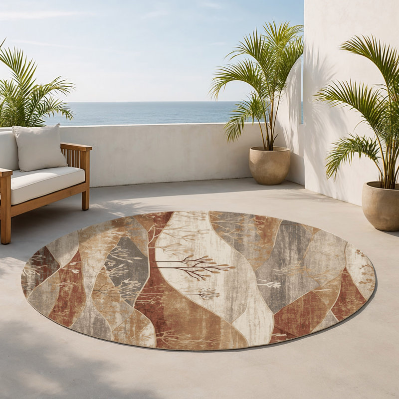 Tapis intérieur et extérieur Oasis Lines, Rond 5 pi