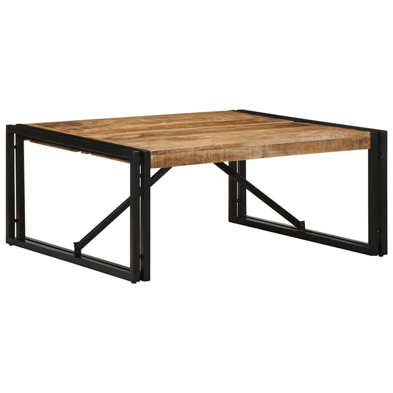 Coffee Table Solid Wood Acacia, 35cm H x 80cm W x 80cm D, Natural