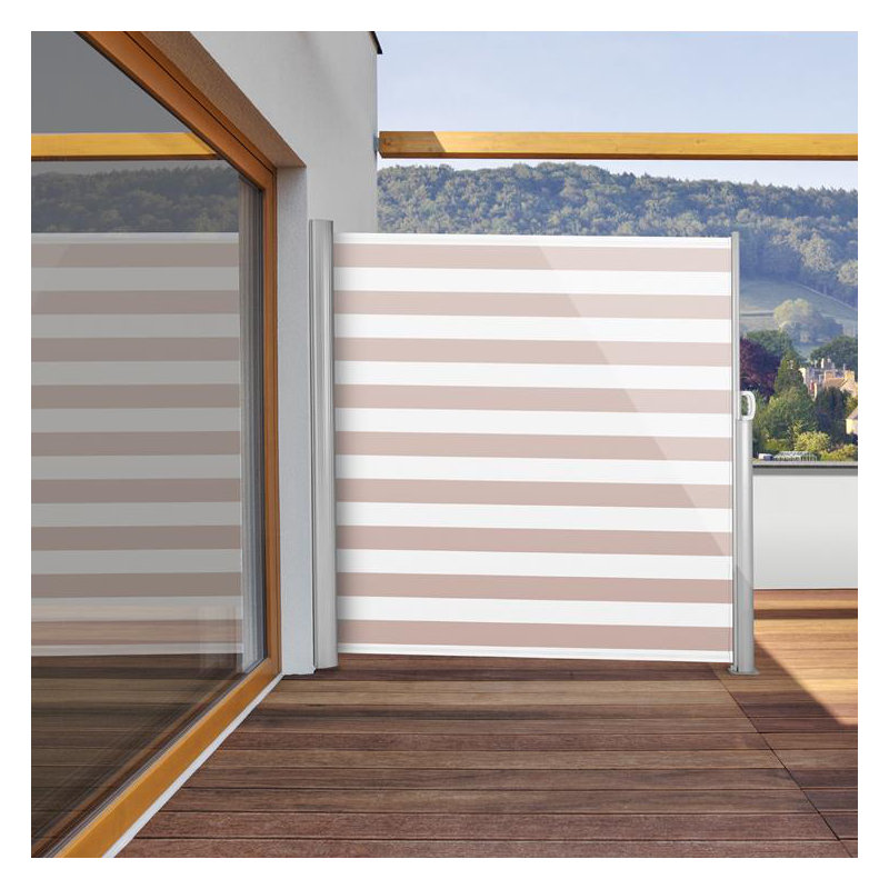 Blumfeldt 3cm W x 0.13cm D White/Beige Cover Retractable Side Awning