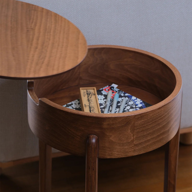Chef Solid Wood End Table, Light Walnut