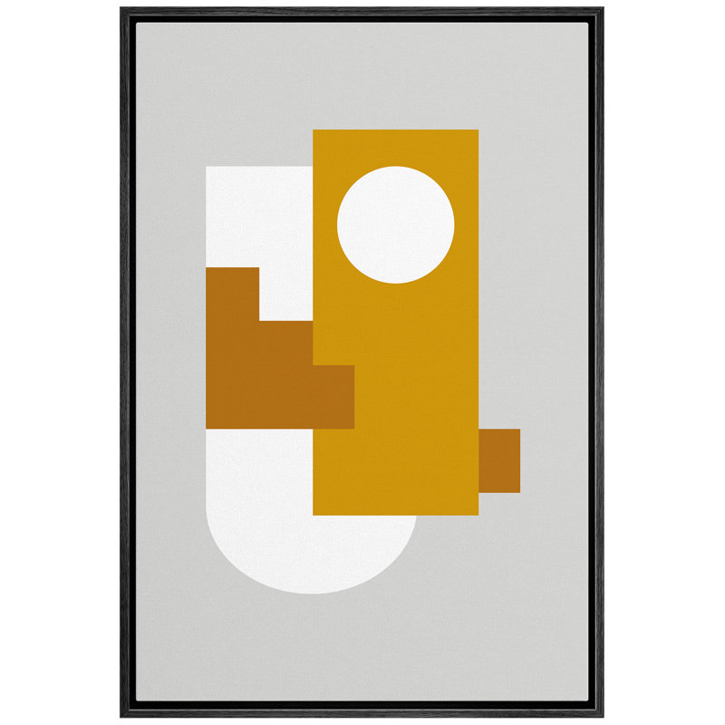 " Rectangular, Circle And Polygons Intesect Together ", 24" H x 16" W x 1.5" D, Black Framed