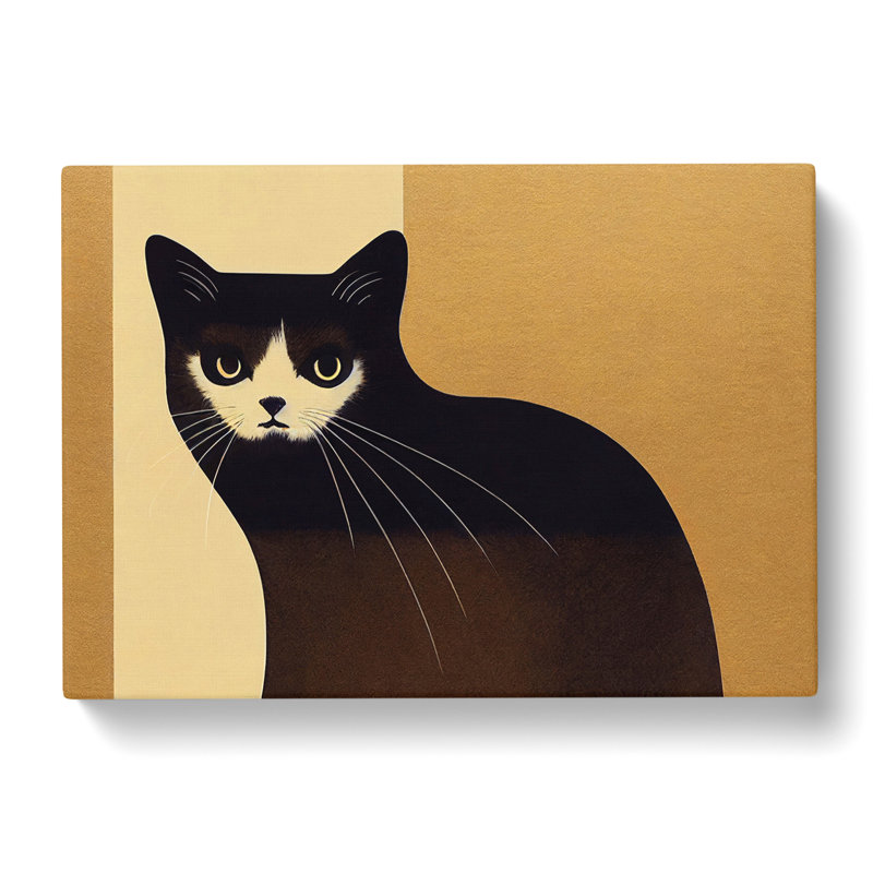 Peachy Cat Abstract - Wrapped Canvas, 40cm H x 60cm W x 3cm D