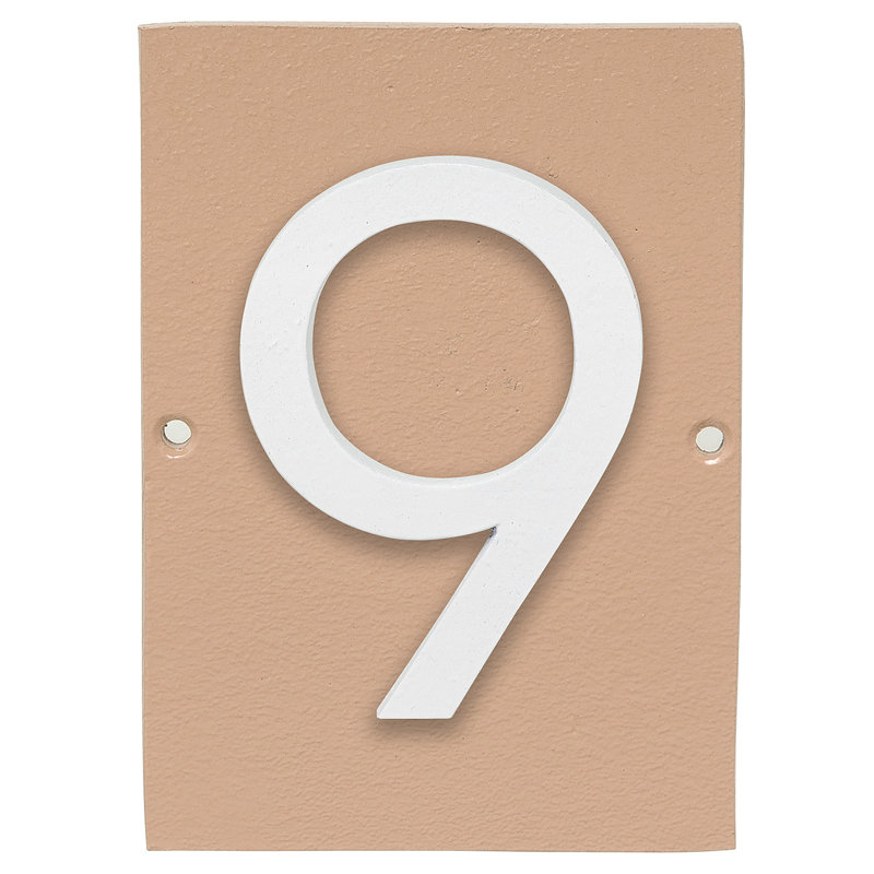 Plaque d’adresse murale sur 1 ligne flottante, Taupe, Blanc, Oui