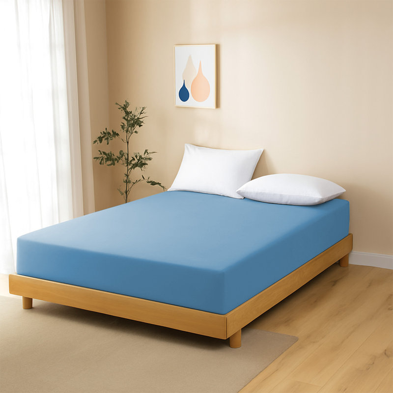 40 cm Soft Brushed Microfiber Extra Deep Fitted Sheet, Kingsize (5'), Light Blue