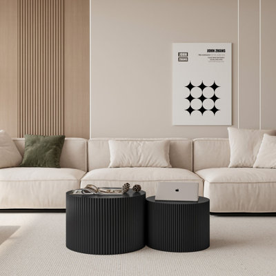 Wave Stripe Nesting Coffee Table Set