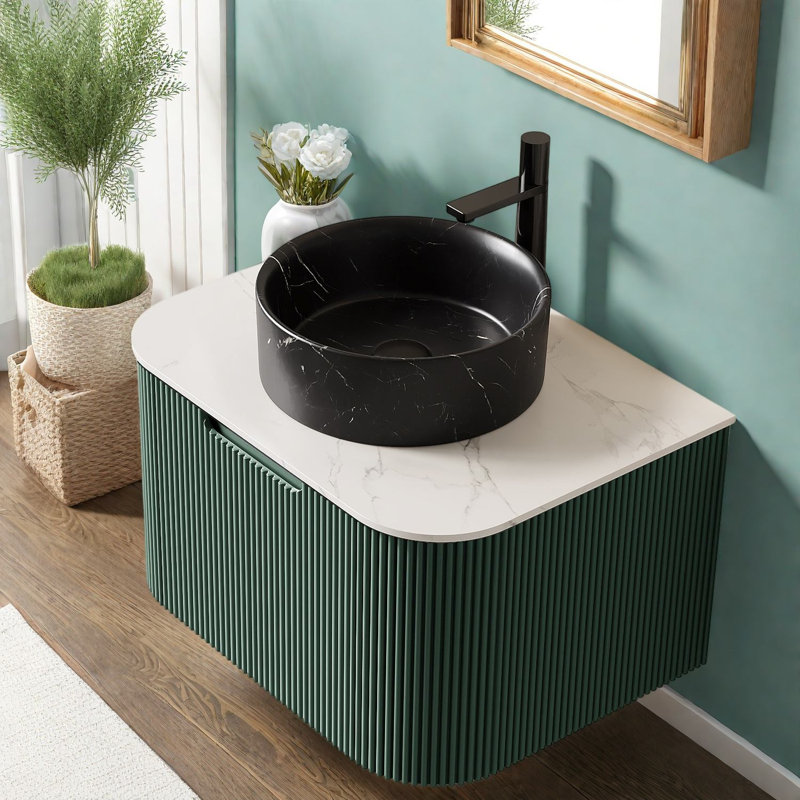 Meuble-lavabo moderne (avec meuble-lavabo et lavabo), 24 po de rangement