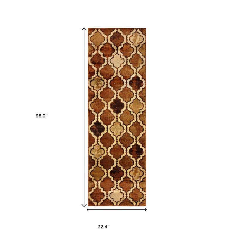Tapis de couloir brun 8 pi 4 pièces