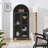 Modern Retro-Style Wooden Storage Cabinet with Adjustable Glass Partitions and High Arched Design for Multi-Functional Kitchen Use-1243914771