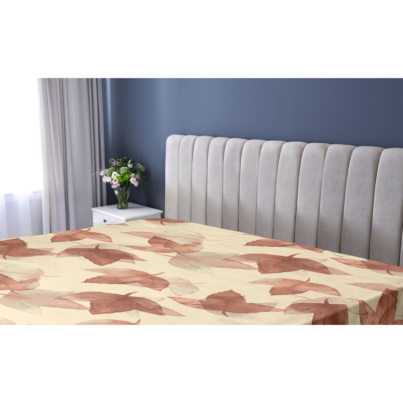 Drap-housse Ambesonne, Drap-housse de taille simple, Crème, marron pâle / floral