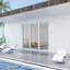 Porte pliante en aluminium à 3 panneaux KaMic EliteFold avec charnières et roulettes cachées, conception pliante vers l'extérieur-109044274-109044278-109044284