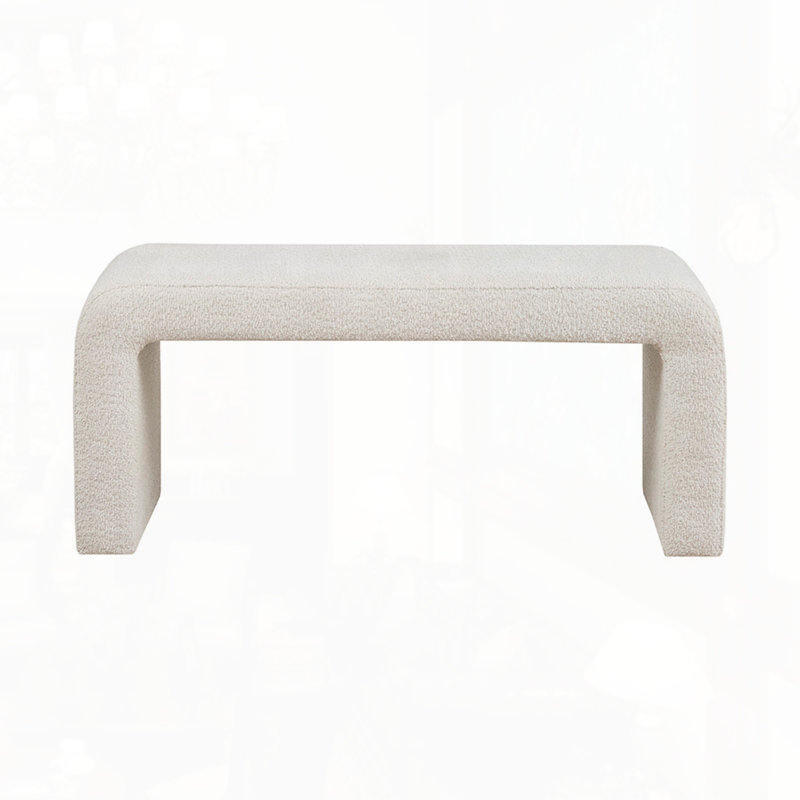 Boucle Waterfall Bench, Cream