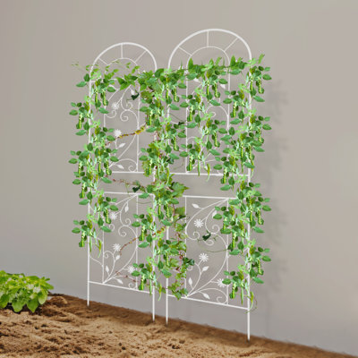 2Pcs Metal Climbing Plant Racks Garden Trellis