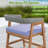  5PCS Patio Dining Set Solid Wood Furniture w/ Rattan Backrest & Seat Cushions