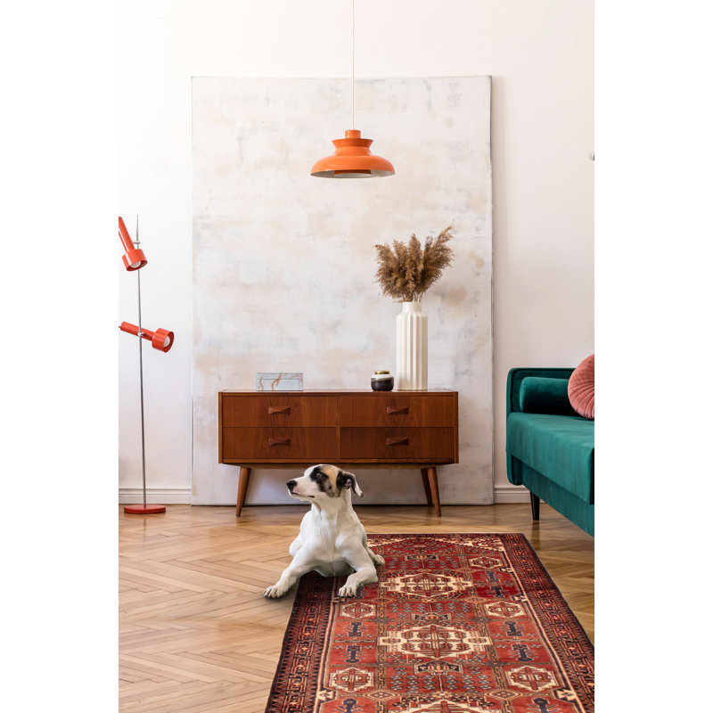 Tapis de couloir unique en laine 3 pi 8 po x 9 pi 11 po Arna