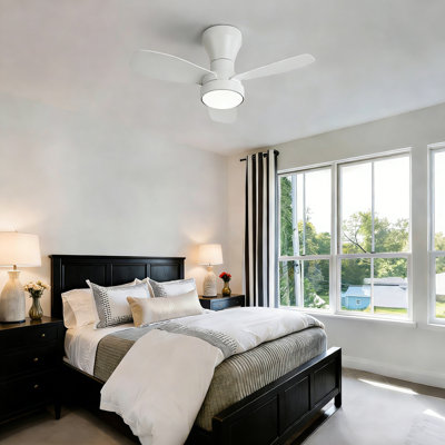 LED Ceiling Fan Light With Remote, Compact Fan