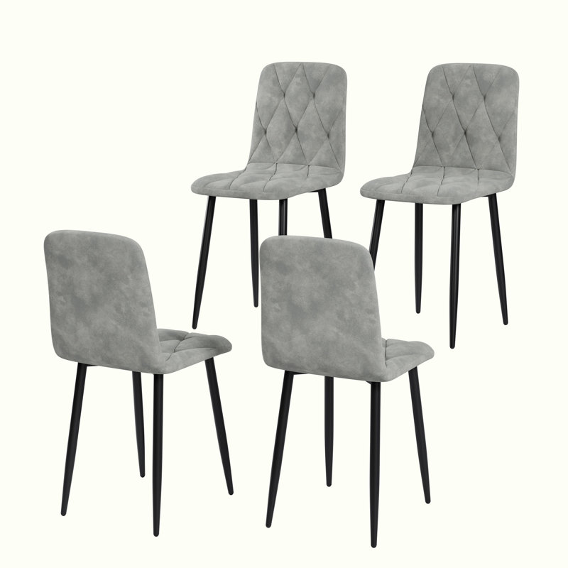Upholstered Bar Stools Set of 4, Grey