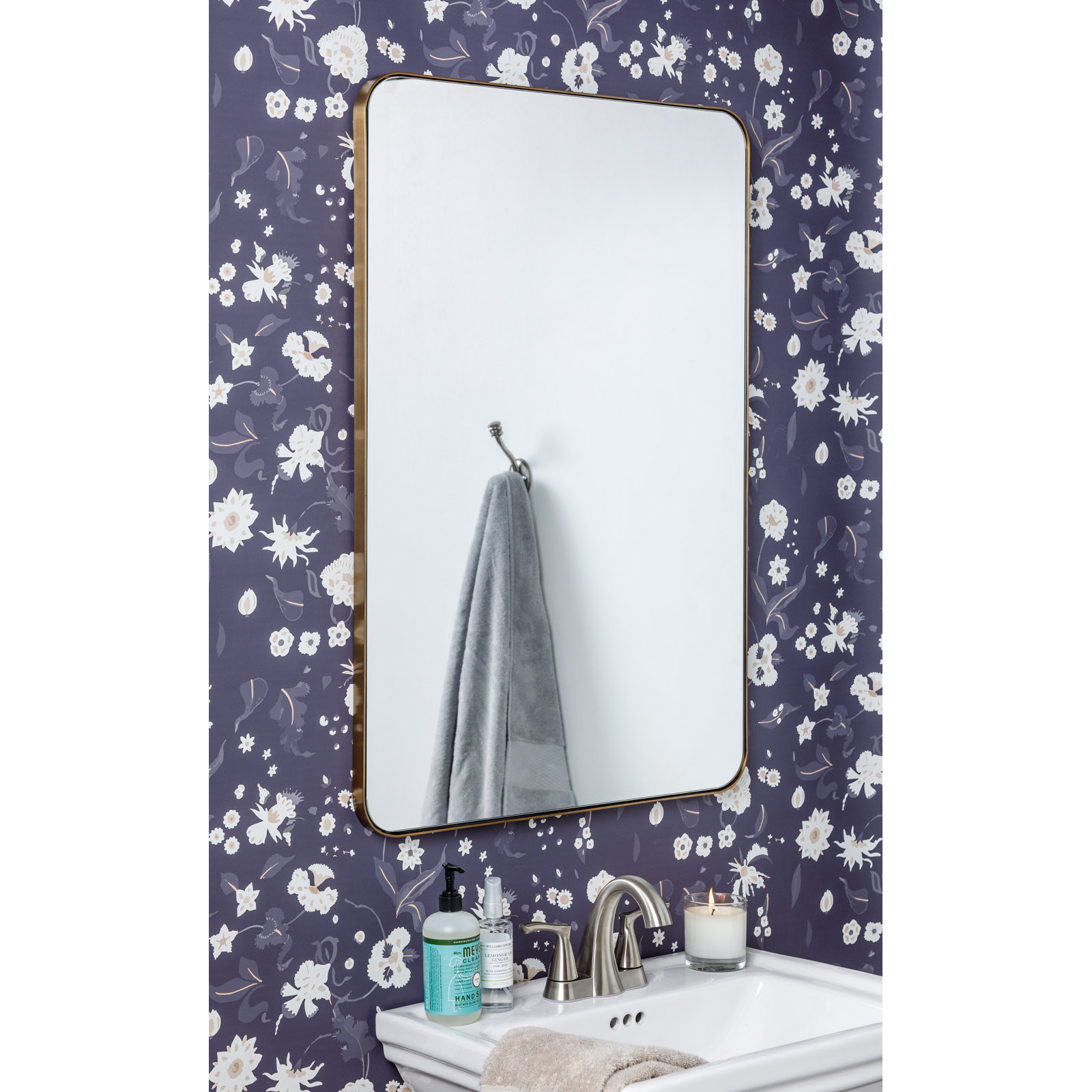 Eaton Modern & Contemporary Accent Mirror, Gold, 34" H x 33.75" W