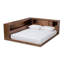 Grand lit plateforme avec rangement en bois massif Corisha