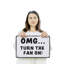 OMG «Turn the Fan On», panneau de salle de bain en aluminium vieilli de 12 po x 18 po