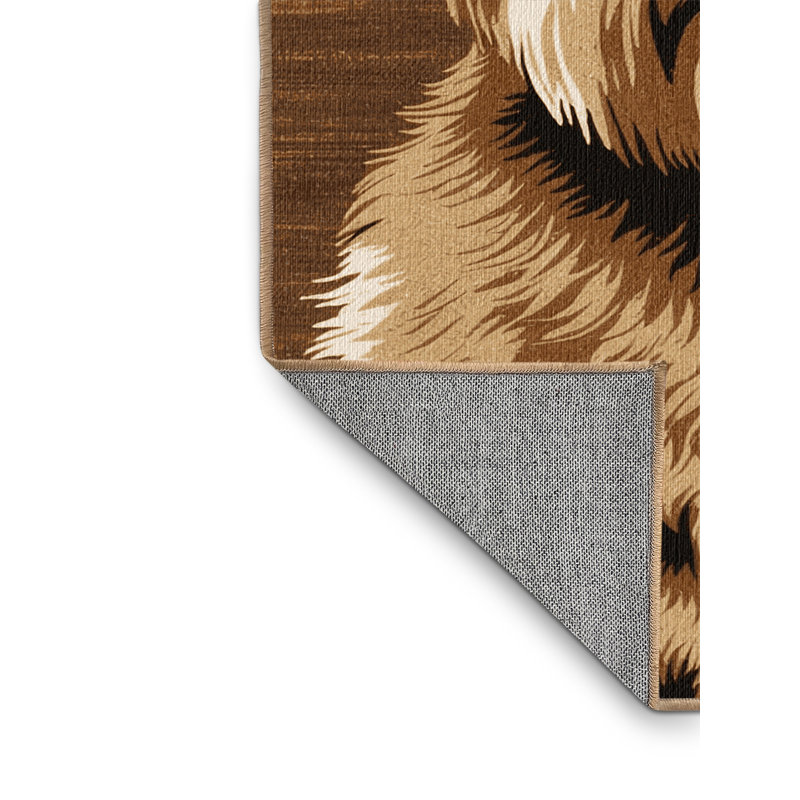 Washable Briard Dogs Area Rug, Runner 2' x 4'