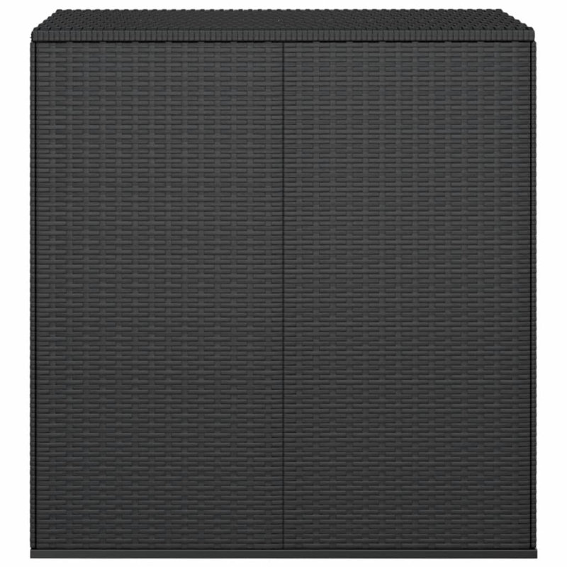 Water Resistant Poly Rattan Deck Box in Black