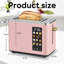 Grille-pain 2 tranches, grille-pain à écran tactile en acier inoxydable, 6 options de pain et de tonification, minuterie, plateau à miettes amovible, 900 W-108073897