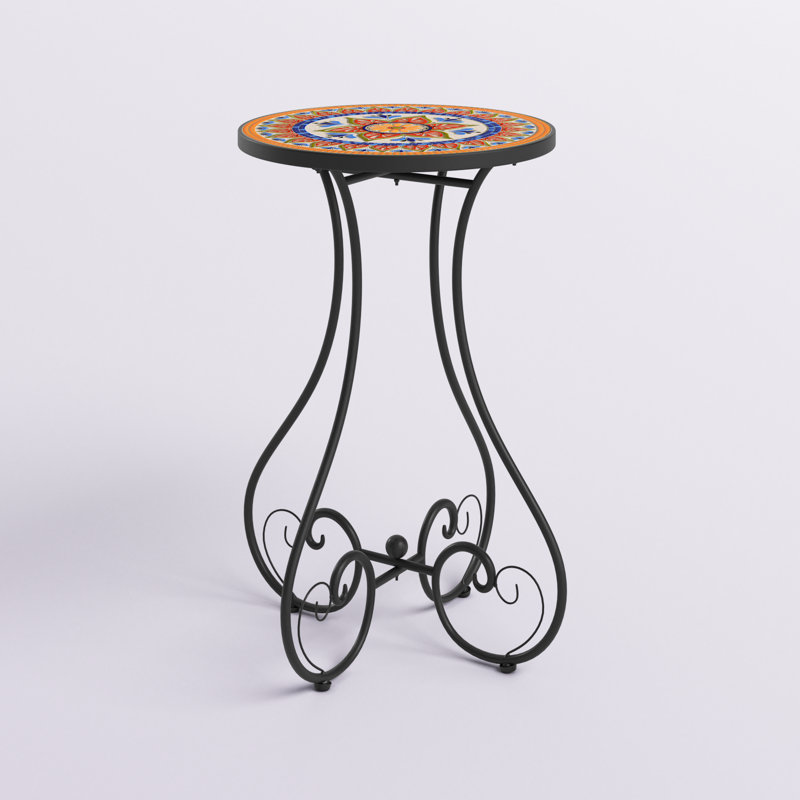 Aleesia Patio Side Table, Orange