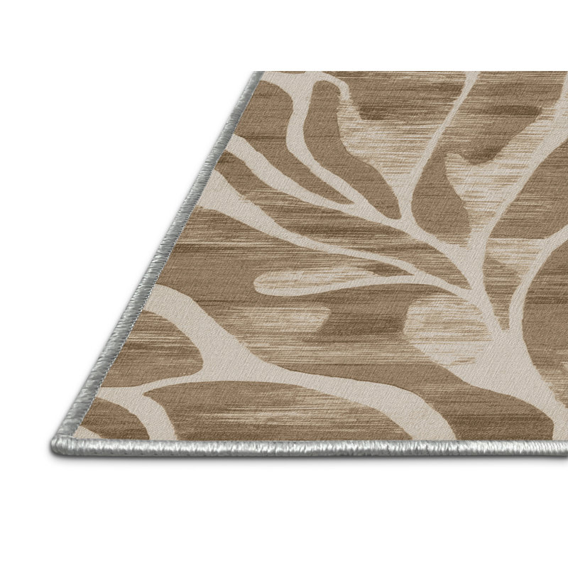 Tapis beige lavable à la machine, Rectangle 2 pi x 3 pi