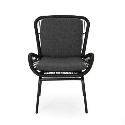 Annasofia Fashionable Grey Seat Chair With Strong Iron Frame And Cover Contemporary Stable Base Water- Pad