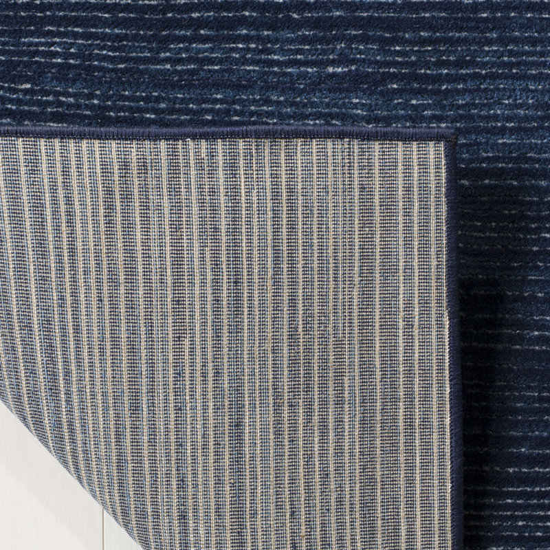 Tapis d'intérieur bleu marine Arneshia, Carré 12 po