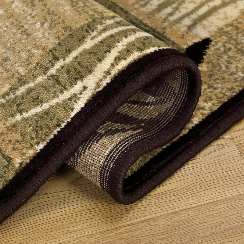 Roll Wrapped Area Rug Woven Area Rug Non-Shedding Carpet for Laundry Living Room Taupe/Red, Runner 2' x 8'
