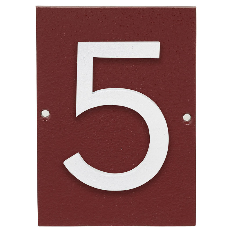 Rectangle Wall Plaque, Brick Red/White, Yes