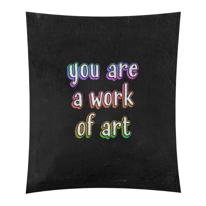 Tapisserie en polyester tableau noir quot, H 27,5 po x l 37,5 po, Arc-en-ciel